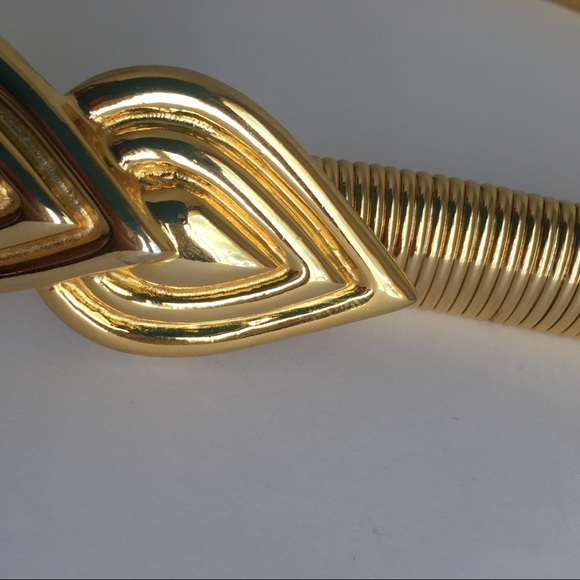 Accessocraft NYC 1970s Gold Stretchy Belt size S/M - Picture 3 of 8